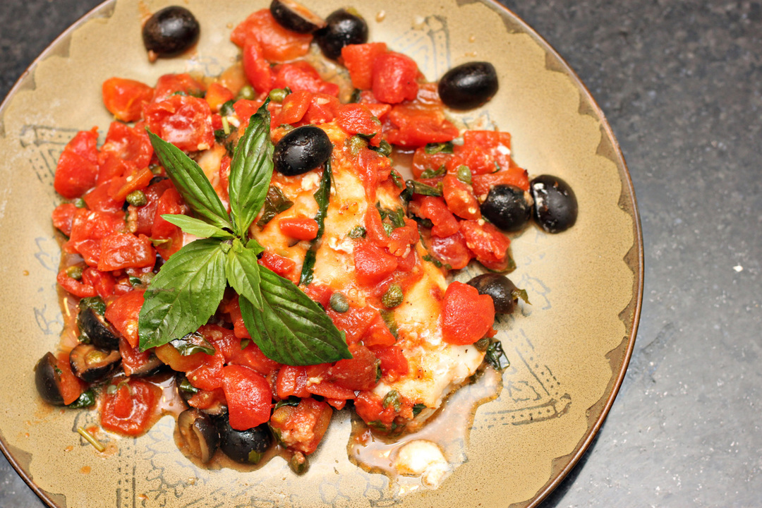Spicy Red Cod Puttanesca