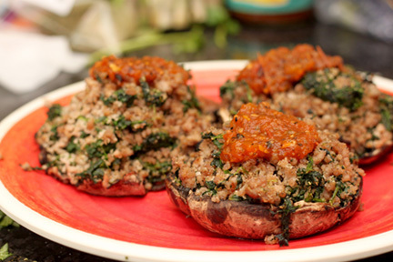 Sausage and Salsa-Stuffed Mushrooms